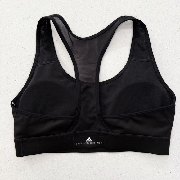 Adidas by Stella McCartney Essentials Mesh-Back Sleek Black Sports Bra size M - Picture 3 of 3